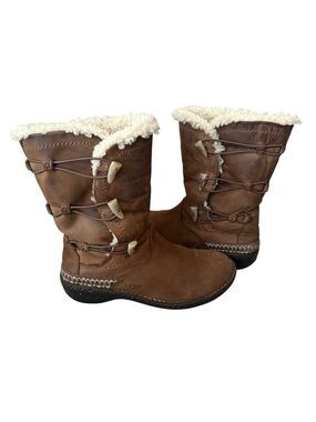 UGG Australia Kona Suede And Sheepskin Lined Boots Mid Calf Brown Chestnut 10